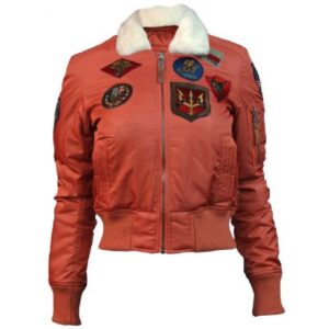 Miss Top Gun B-15 Flight Bomber Jacket With Patches
