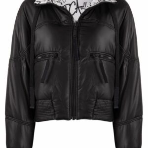 Black Polyester Cropped Jacket