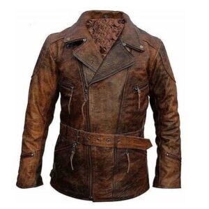 Distressed Brown Motorcycle Jacket
