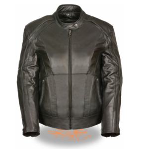 Embroidered Women’s Leather Motorcycle Jacket