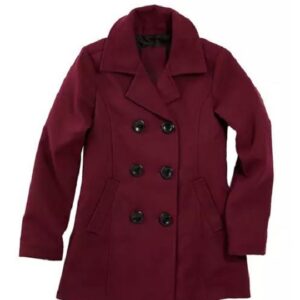 Girl’s Red Wine Peacoat