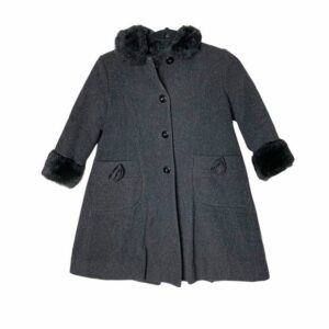 Girls Charcoal Wool Peacoat