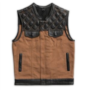HUNT CLUB LEATHER CANVAS VEST