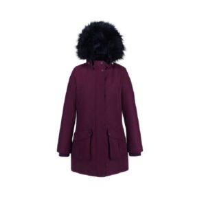 Women Insulated Trimmed Burgundy Parka Jacket