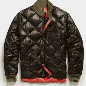 Japanese Down Quilted Snap Bomber Jacket