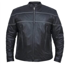 LIGHTWEIGHT LEATHER MEN’S MOTORCYCLE JACKET