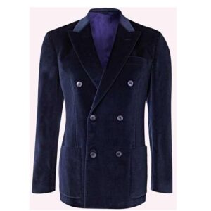 MEN’S VELVET DARK NAVY BLUE COAT