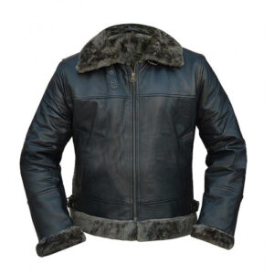 Men’s B3 Raf Sheepskin Black Leather Jacket