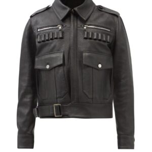 Men’s Black Leather Aviator Jacket
