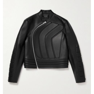 Men’s Black Padded Leather Biker Jacket