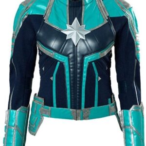 Men’s Blue Faux Leather Jacket