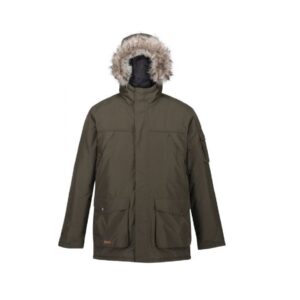 Men’s Khaki Faux Fur Parka Jacket