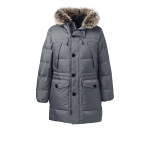 Men’s Grey Down Parka Jacket