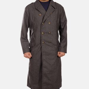 Men’s Long Grey Peacoat