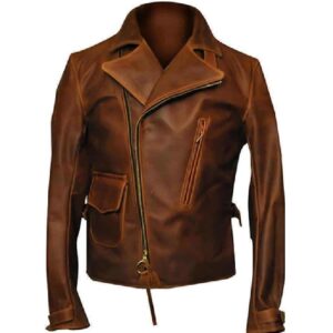 Men’s Moto Brown Leather Jacket
