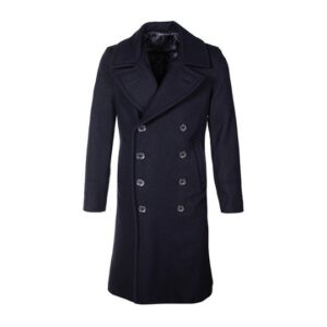 Men’s Naval Officers Long Navy Blue Overcoat