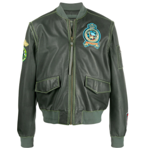 Men’s Nylon Grey Patchwork Bomber Jacket