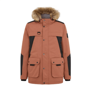 Men’s Orange Faux Parka Jacket