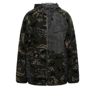 Military Green Leave Hoodie Jacket