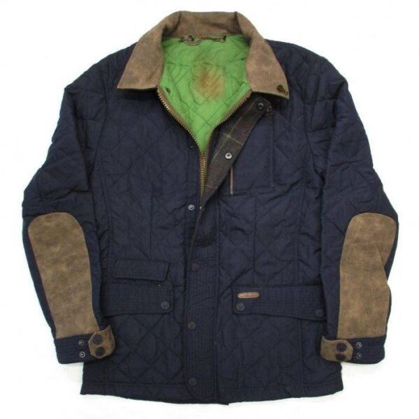 Navy Piper Quilted Microfiber Jacket