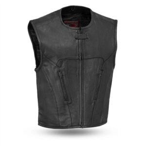 PERFORATED LEATHER MOTORCYCLE VEST