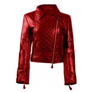 Red Women’s Motorcycle Leather Jacket