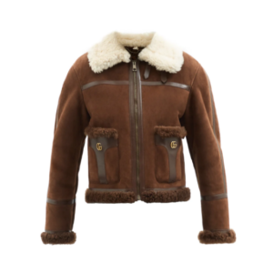 Shearling Suede Brown Aviator Jacket