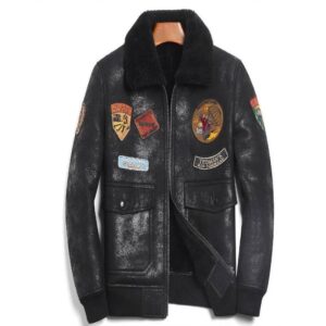 Sheep Skin Wool Leather Pilot Jacket