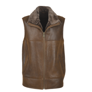 Sheepskin Gilet Tobacco Leather Vest