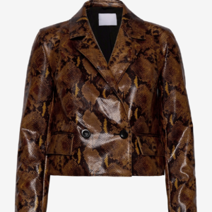 Snake Check Leather Jacket
