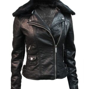 Top Gun’s Women Textured Leather Jacket