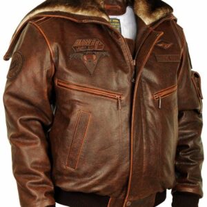 Top Gun Cap Aviator Leather Jacket