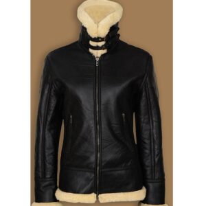 WOMEN’S BLACK SHEARLING B3 JACKET