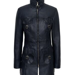 Women's Gothic Style Sheepskin Leather Coat