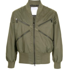 Zip Embellished Bomber Jacket