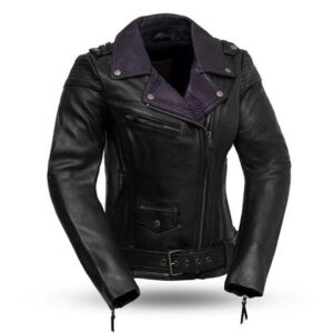 Women’s Black Leather Motorcycle Jacket