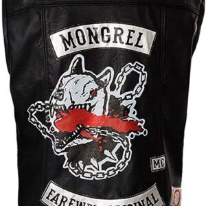Mongrel Black Leather Vest