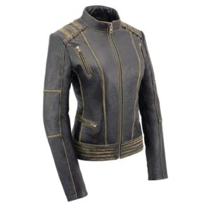 Women’s Laced Detail Distressed Jacket