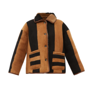 Striped Shearling Women Jacket