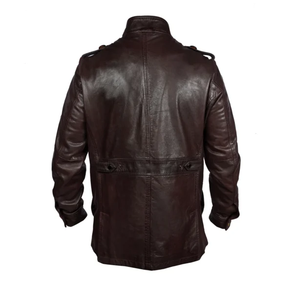 Brune & Bareskin Dark Brown Leather Field Jacket