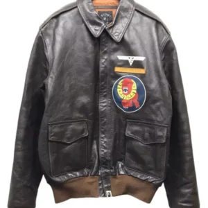 A Bathing Ape The Real Mccoy’s A-2 Horsehide Flight Brown Leather Jacket